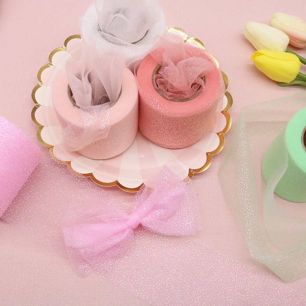 Ribbon Organza Roll - 6CM 25 Jardów Kryształowe Wstążki z
