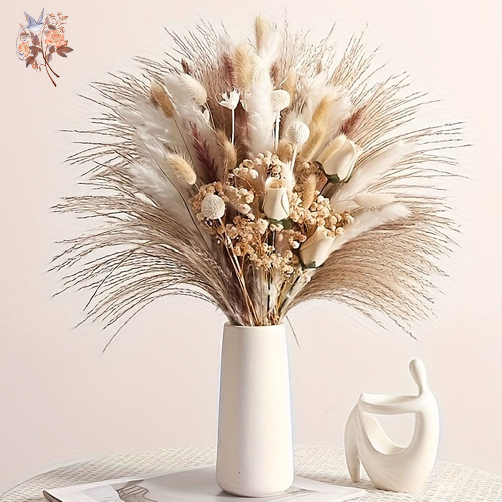 Dried Flower Bunch - 80 szt. Sztucznych Suszonych Kwiatów Bukiet