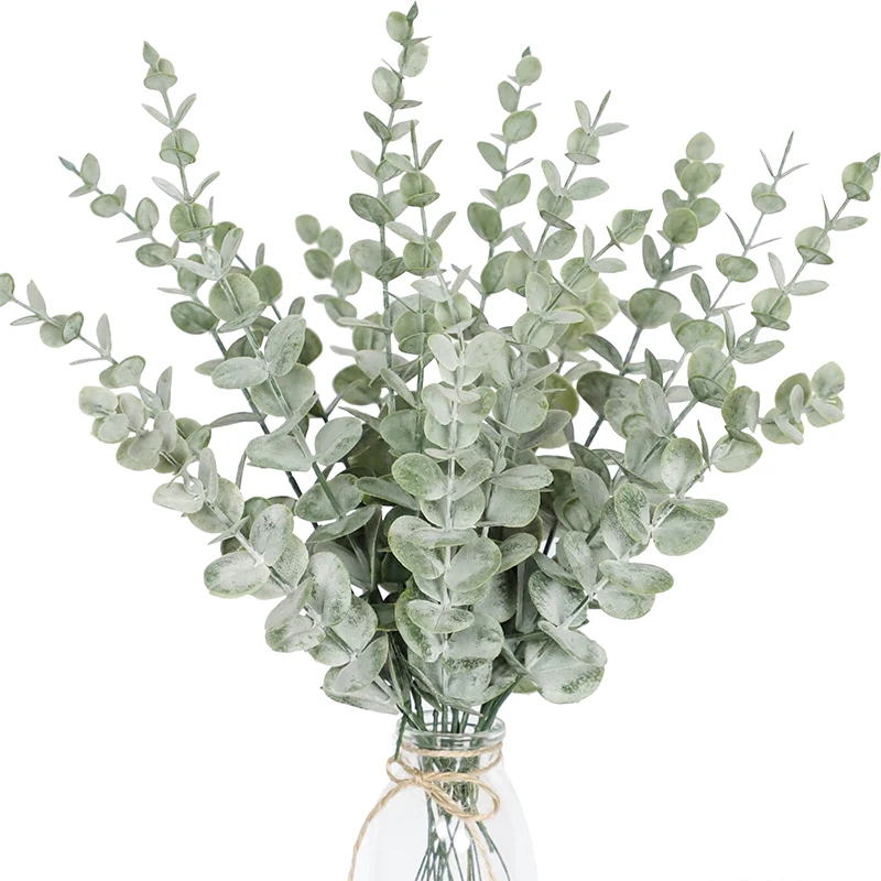 Florist Supply Bulk - 10 sztuk 38cm łodygi eukaliptusa sztuczne