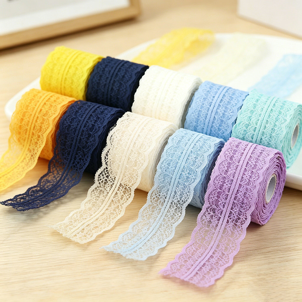 Ribbon Organza Roll - (5 jardów/rolka) 45mm Biała koronkowa taśma