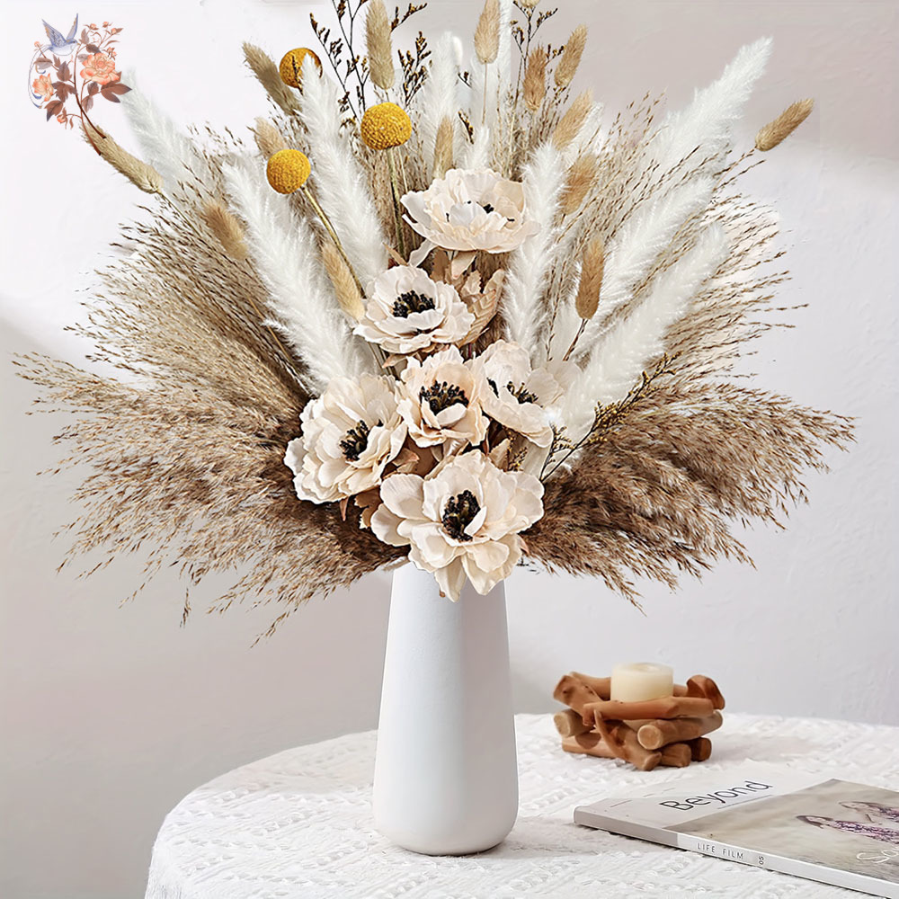 Dried Flower Bunch - 55 szt. Sztuczny Bukiet Kwiatów Puszysta