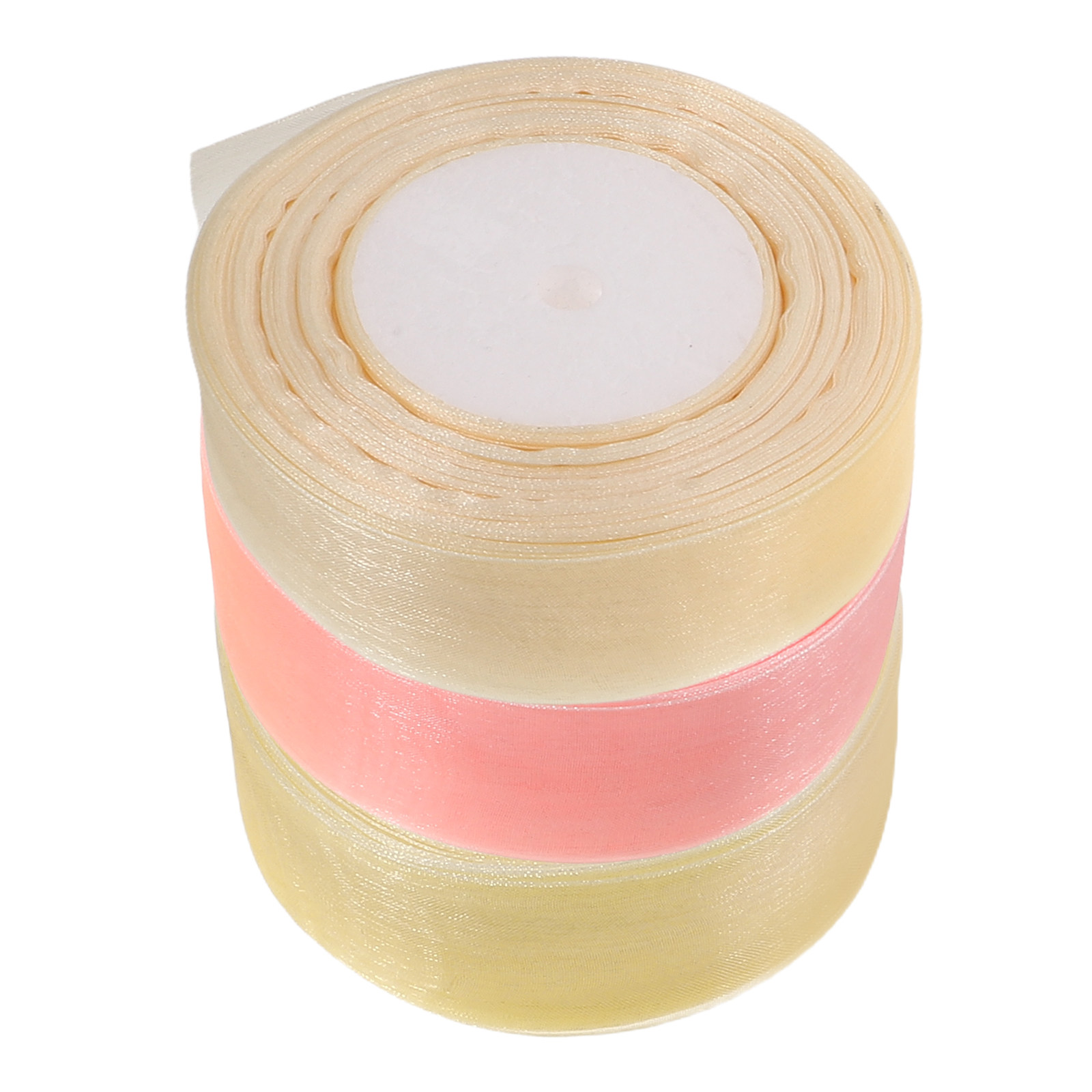 Ribbon Organza Roll - 3 Rolki Przezroczystej Organzy w Taśmie,