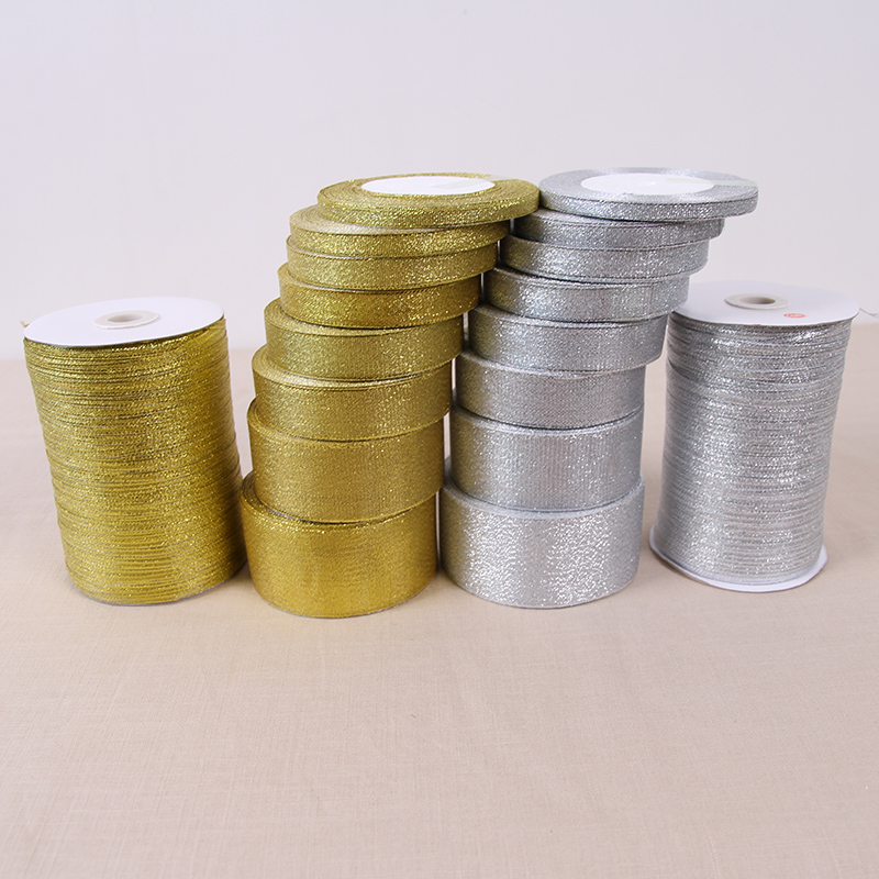 Ribbon Organza Roll - Ręcznie robiona złota i srebrna wstążka