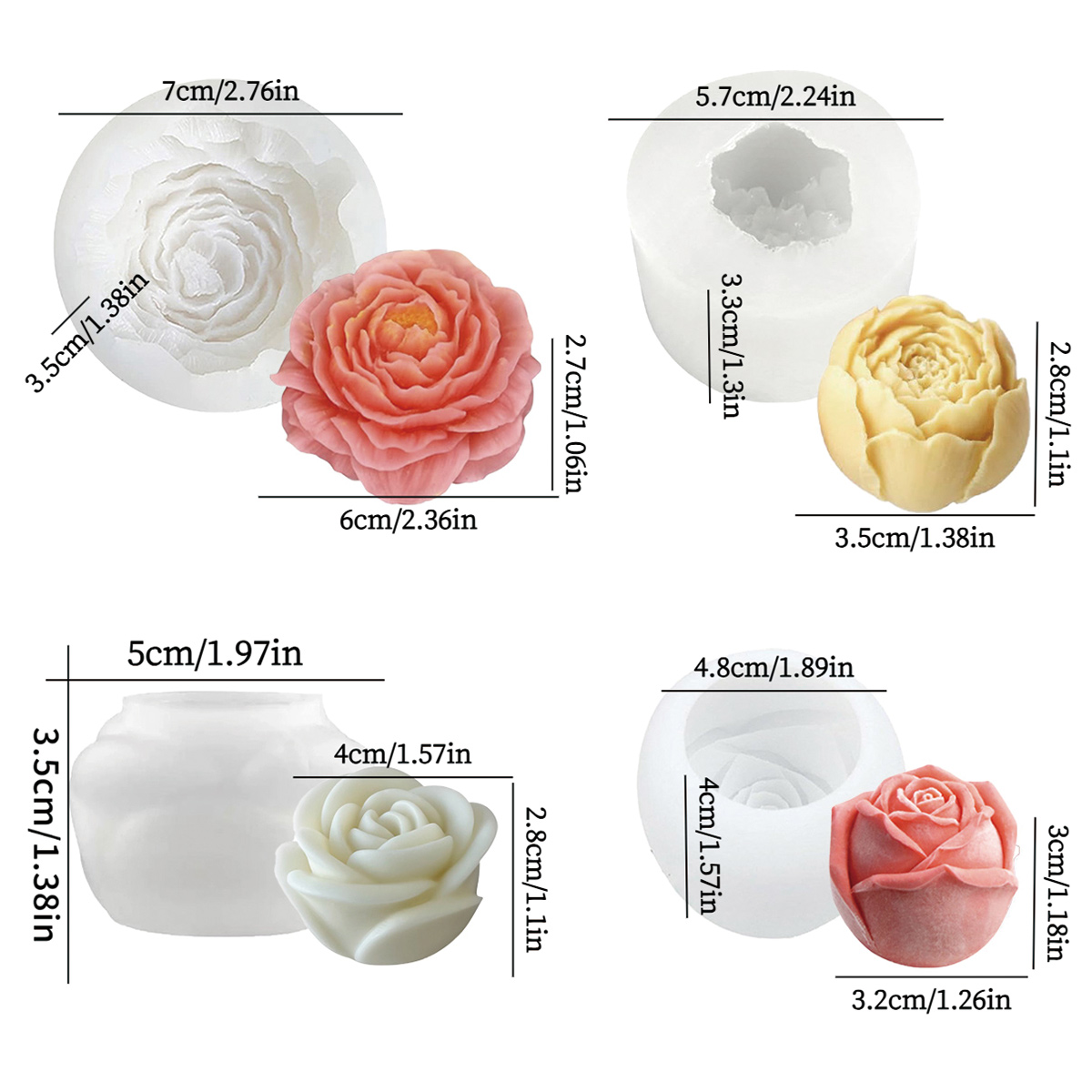Florist Supply Bulk - Zestaw 4 foremek kwiatowych - Piwonia,