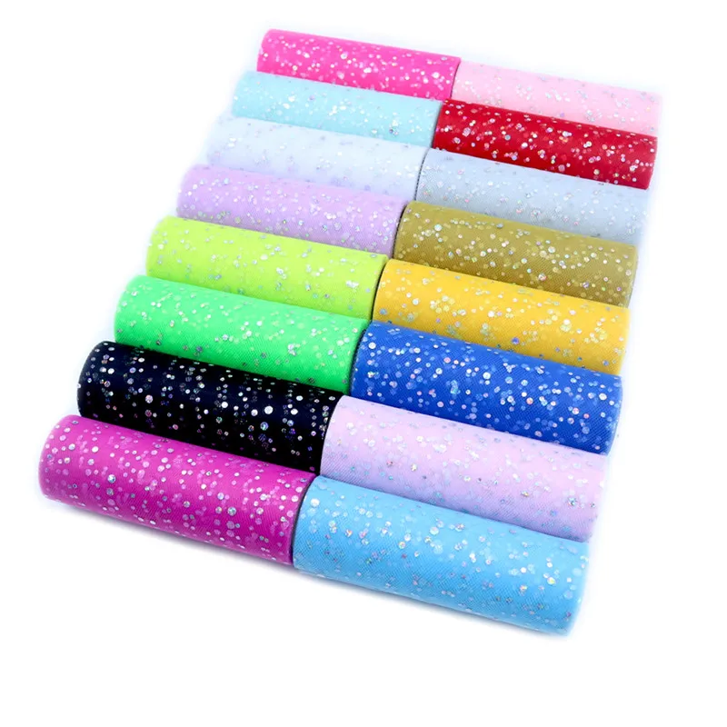 Ribbon Organza Roll - Brokatowe cekiny rolka z tiulu 15